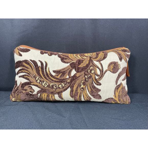 Brown & Cream Floral Bag, Handmade, One of a Kind, Created with Designer Fabric - Picture 1 of 7